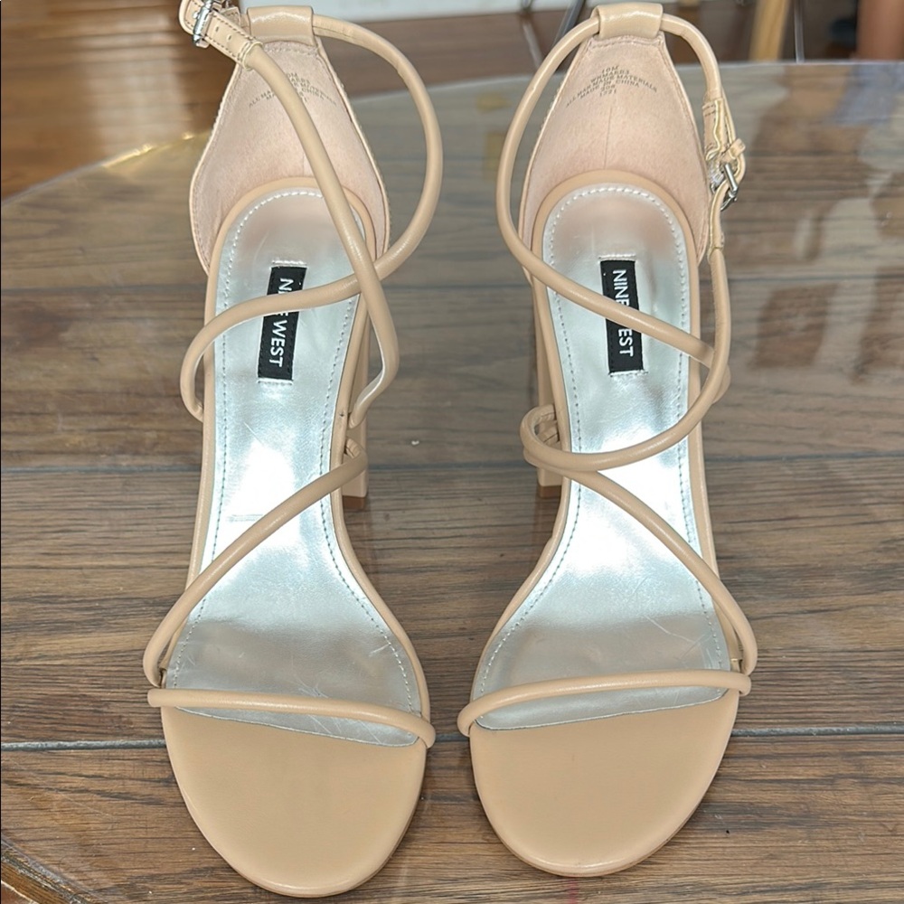 Nine West Women's Tan Strappy Heels